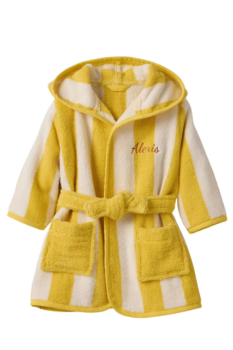 Kids Striped Yellow Bathrobe (2–4 Years) | Comfortable & Stylish