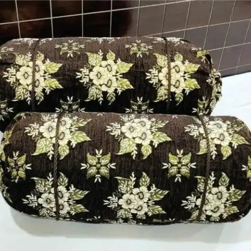 Velvet Jacquard Round Pillow Covers — Pack of 2
