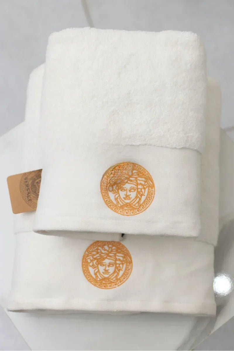 Versace Pure Cotton Bath Towel Set – Export Quality (2-Pcs)