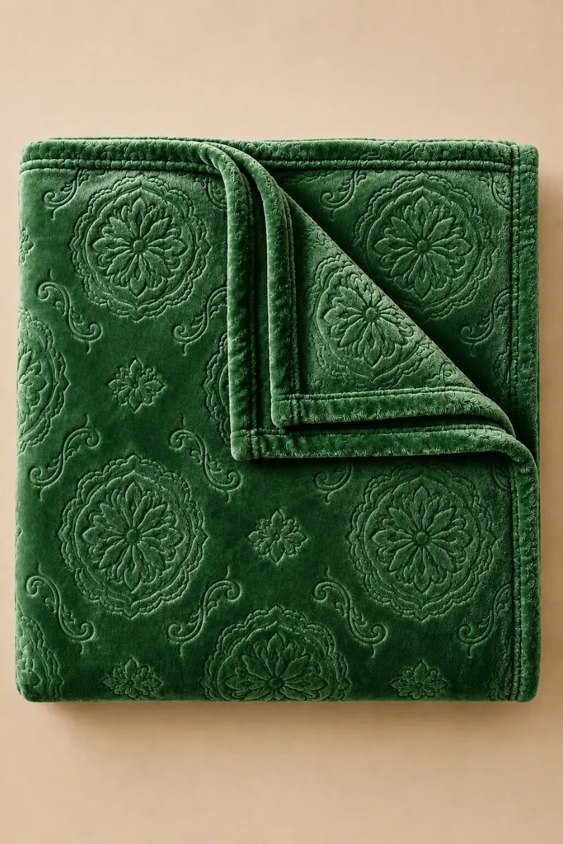 Green Embossed Blanket