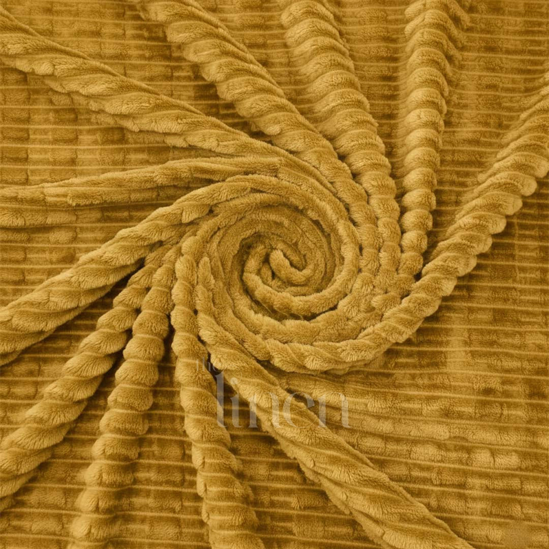 Golden Mustard Textured Plush Blanket