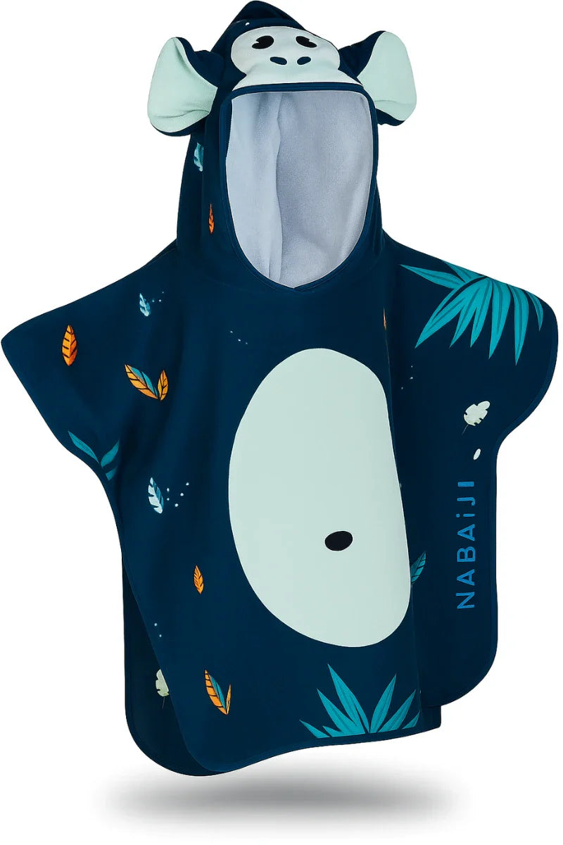 Kids Teal Hoodie Towel | Printed Poncho Bath Towel