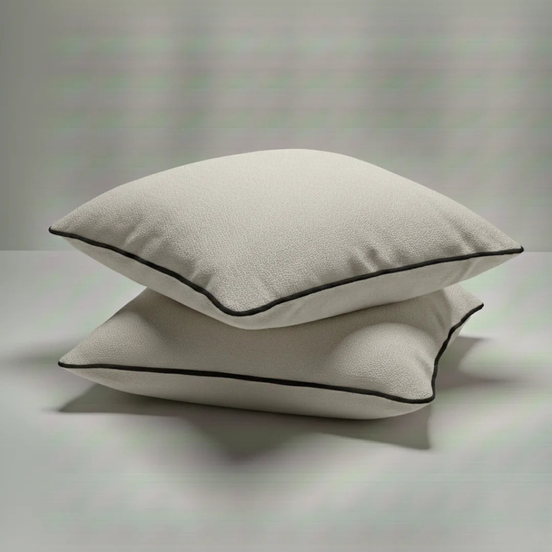 Modern Terry Cushion – Soft Texture & Hidden Zip (Pack of 2)