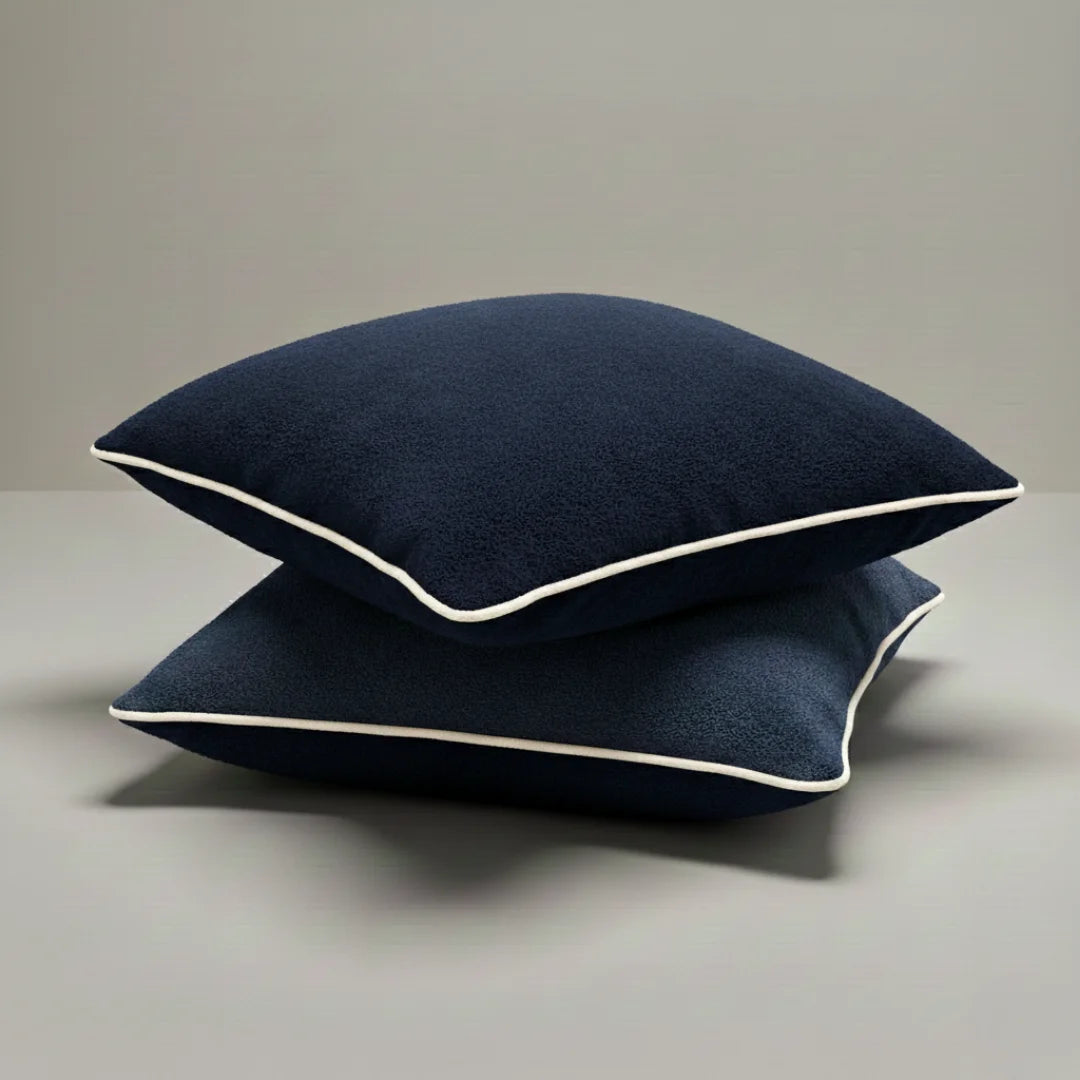 Modern Terry Cushion – Soft Texture & Hidden Zip (Pack of 2)