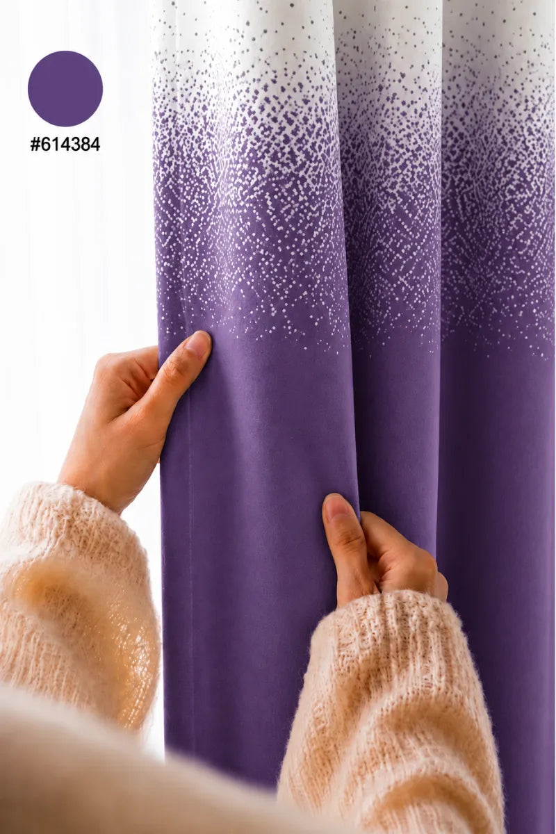 Royal Purple (#614384) Speckled Ombre Velvet Curtains – Set of 2 Panels