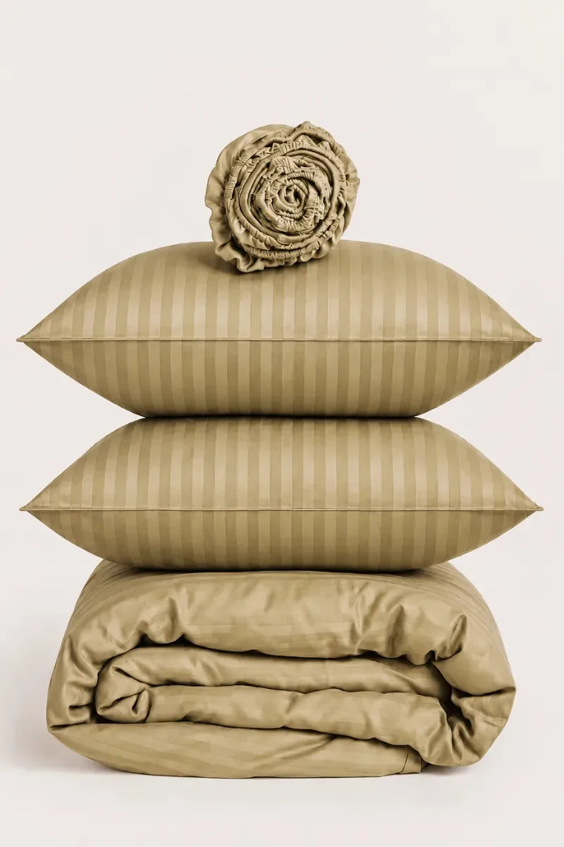 Khaki Quilt Cover Set (6PCS - King Size)