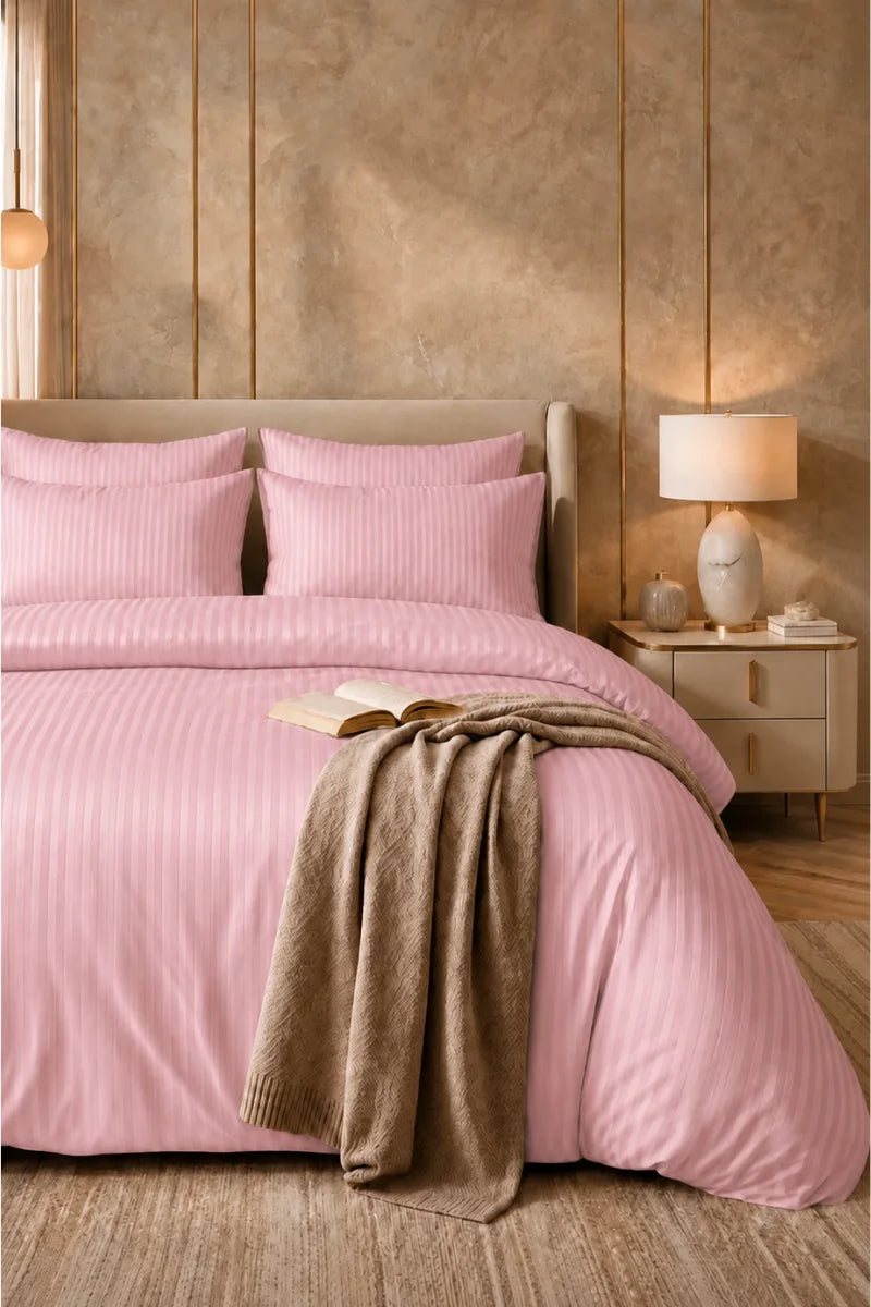 Soft Pink Quilt Cover Set (6PCS - King Size)