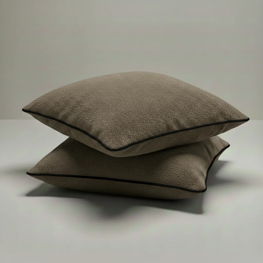 Modern Terry Cushion – Soft Texture & Hidden Zip (Pack of 2)