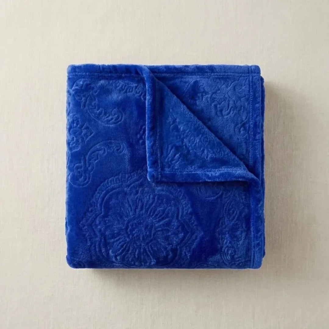 Royal Blue Embossed Blanket