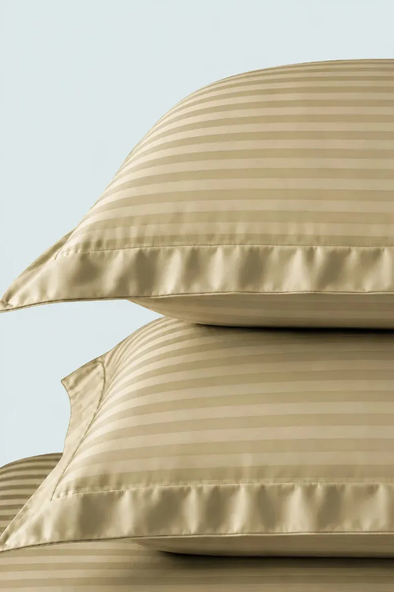 Khaki Stripe Fitted Bedsheet - King Size