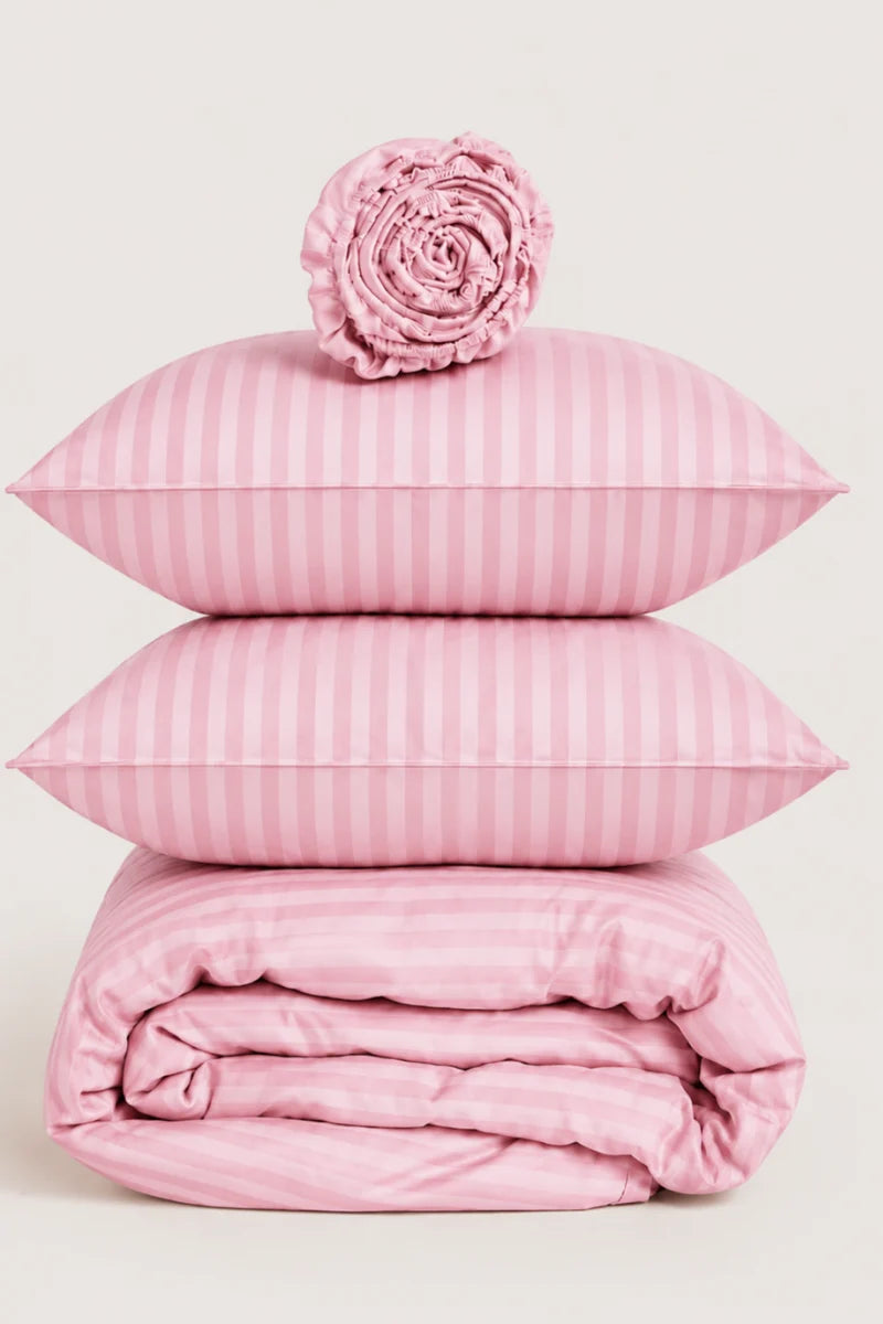 Soft Pink Quilt Cover Set (6PCS - King Size)