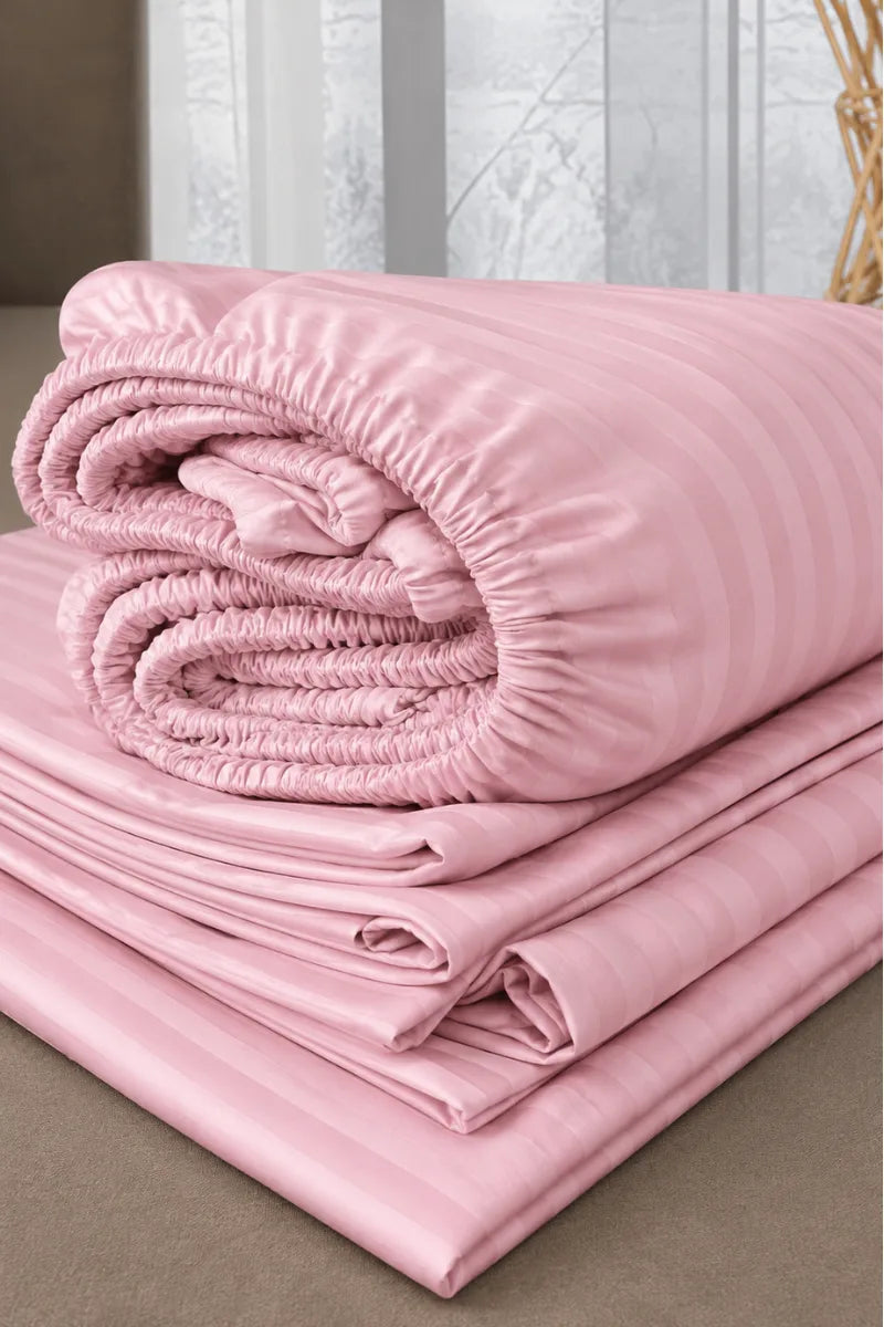 Soft Pink Quilt Cover Set (6PCS - King Size)