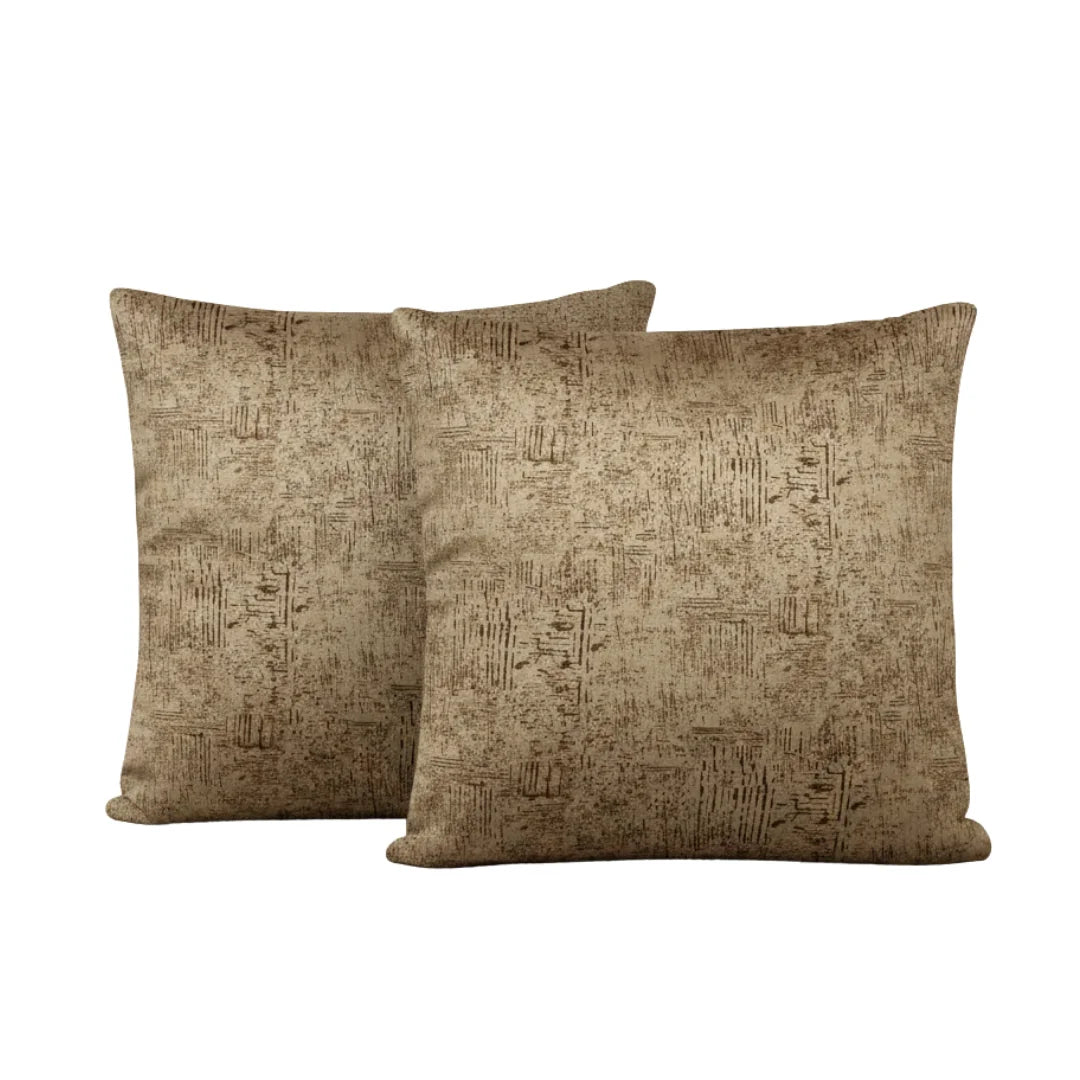 Light Khaki  Textured Velvet Cushion – Luxury Feel & Hidden Zip (Pack of 2)