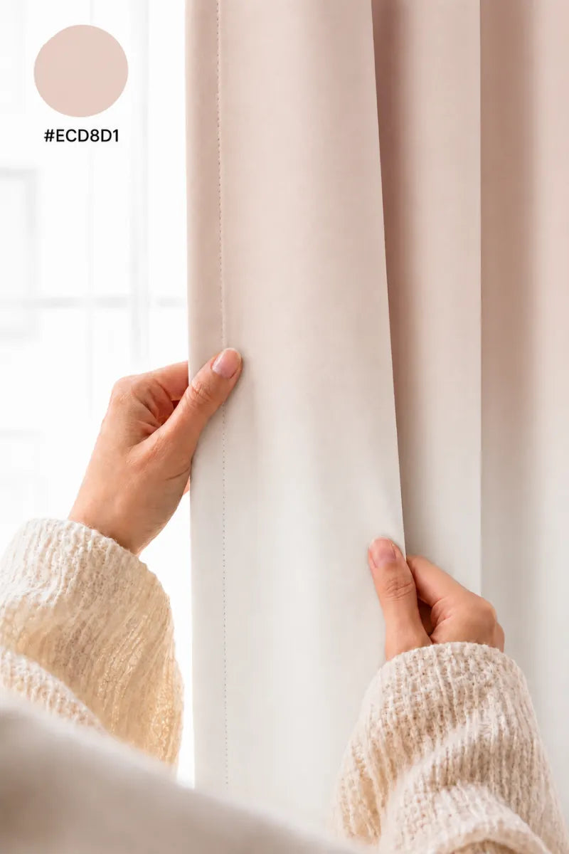 Soft Blush Pink (#ECD8D1) Frosted Ombre Velvet Curtains – Set of 2 Panels