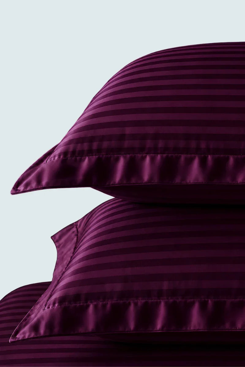 Rich Purple Stripe Fitted Bedsheet - King Size