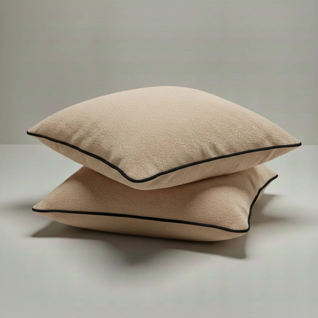 Modern Terry Cushion – Soft Texture & Hidden Zip (Pack of 2)