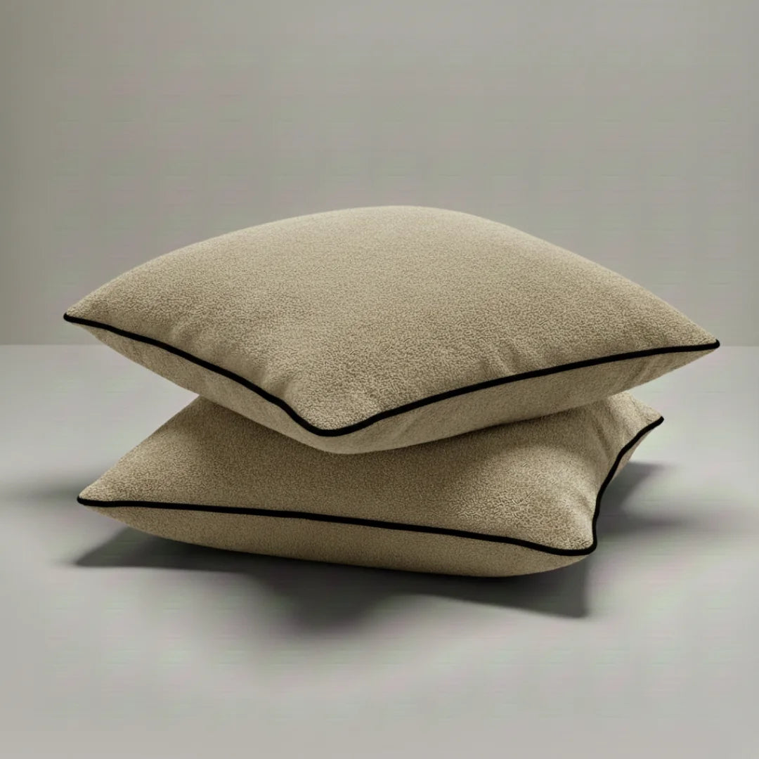Modern Terry Cushion – Soft Texture & Hidden Zip (Pack of 2)