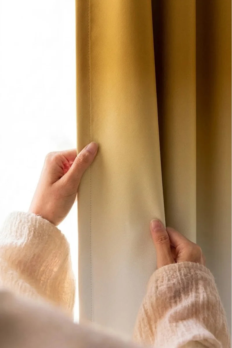 Mustard Gold Frosted Ombre Velvet Curtains – Set of 2 Panels