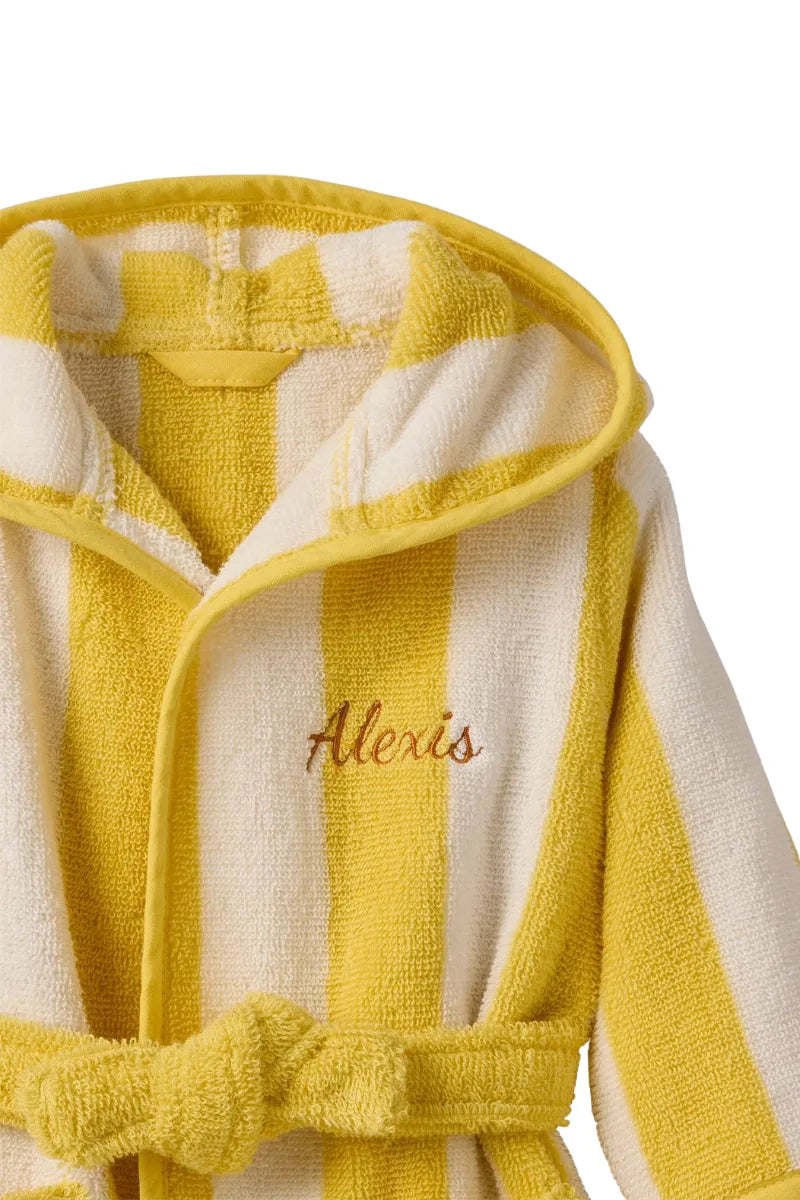 Kids Striped Yellow Bathrobe (2–4 Years) | Comfortable & Stylish