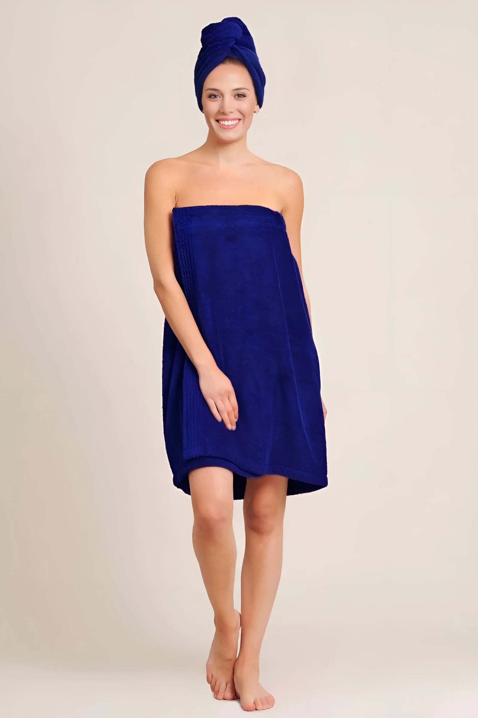 White Velvet Shower Wrap with hair turbi | 100% absorption | for Ladies