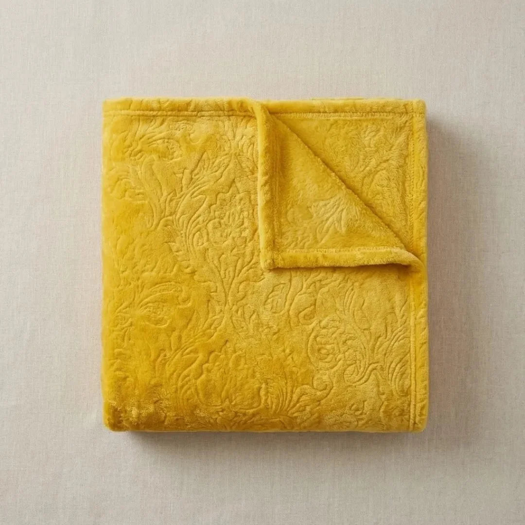 Lemon Yellow Embossed Blanket