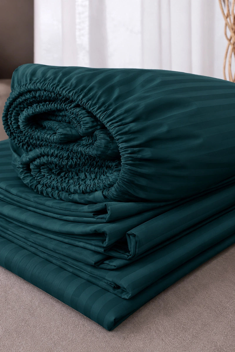 Dark Cyan Quilt Cover Set (6PCS - King Size)