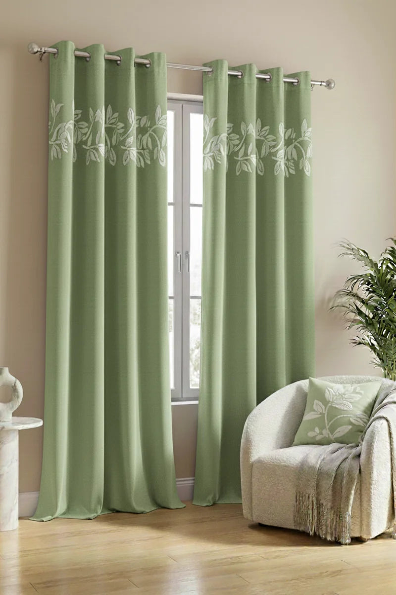 Sage Green Luxury Velvet Curtains Set of 2 | Soft & Elegant
