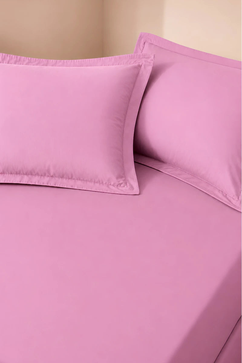 Dusty Rose Pink Solid 3-Piece Bedsheet Set