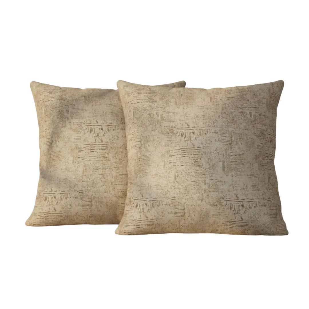 Cream Beige Textured Velvet Cushion – Luxury Feel & Hidden Zip (Pack of 2)