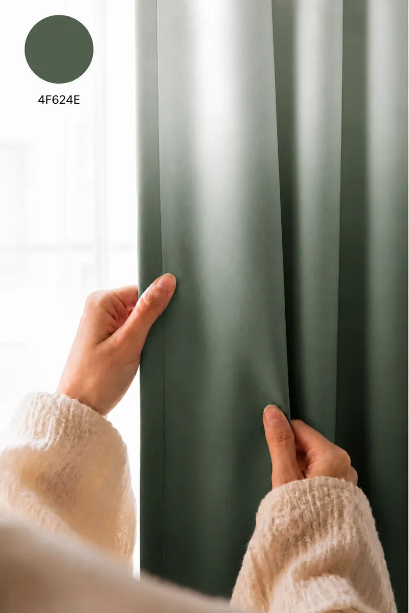 Sage Forest Green (#4E624E) Dip-Dye Ombre Velvet Curtains – Set of 2 Panels