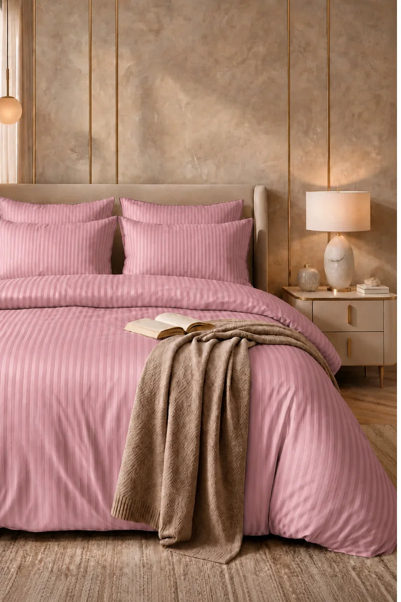 Onion Pink Quilt Cover Set (6PCS - King Size)