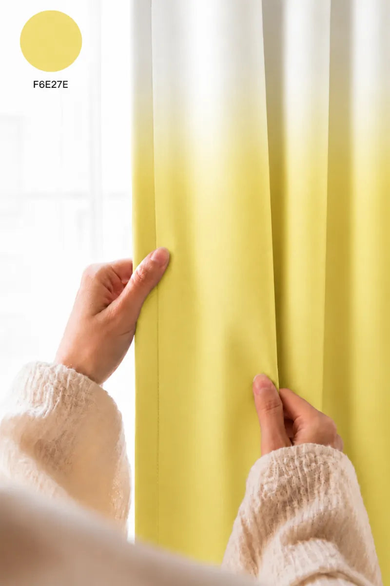 Sunshine Yellow (#F6E27E) Dip-Dye Ombre Velvet Curtains – Set of 2 Panels