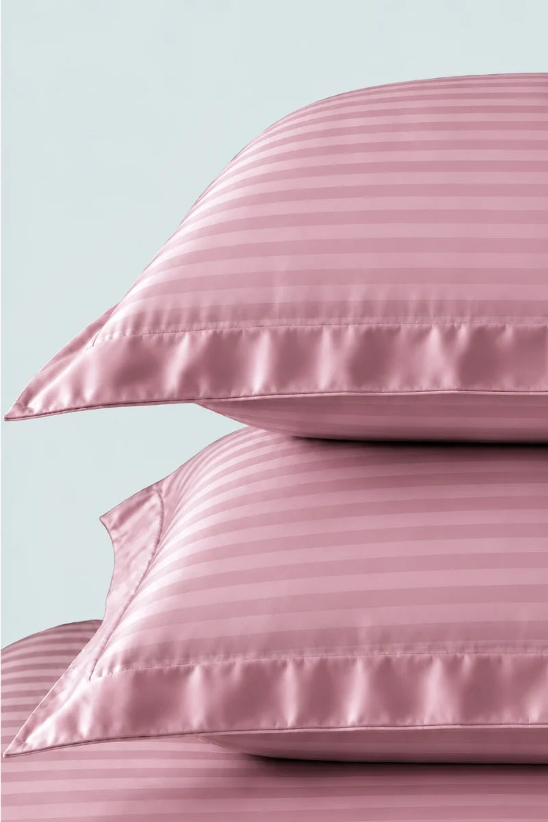 Onion Pink Stripe Fitted Bedsheet - King Size