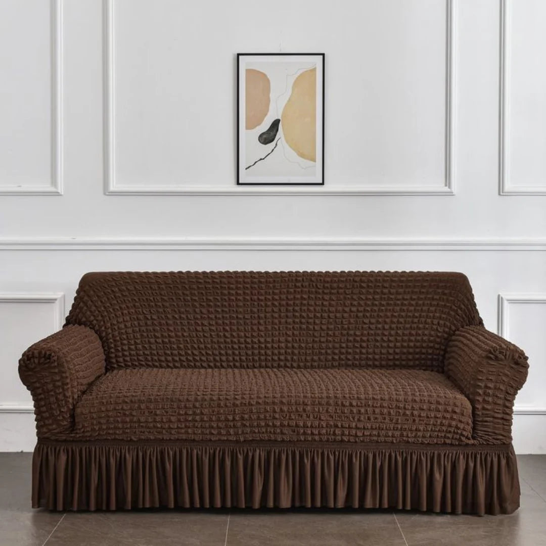 Frill Style Butterfly Stuff Sofa Cover (Brown Color)