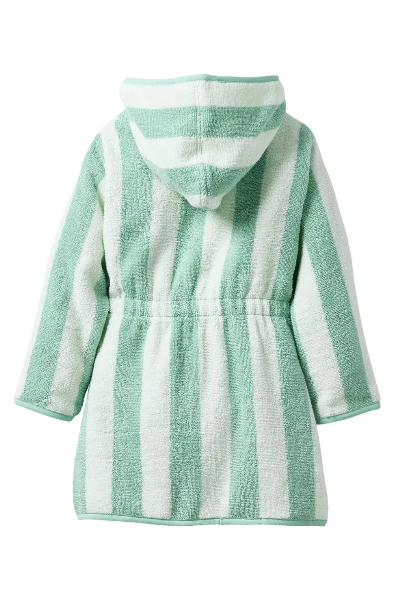 Striped Bathrobe for Children, Transat - striped green