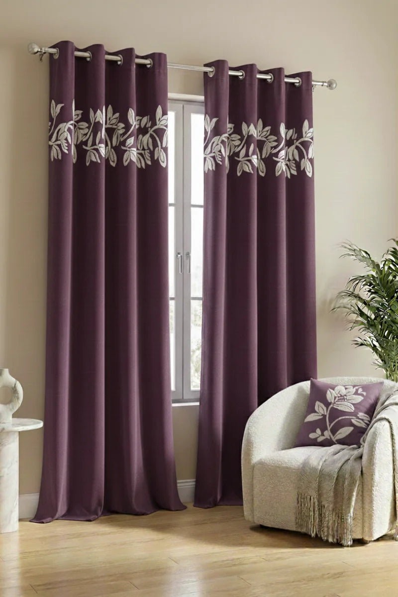 Plum Luxury Velvet Curtains Set of 2 | Soft & Elegant