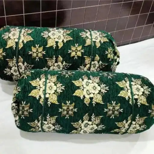 Velvet Jacquard Round Pillow Covers — Pack of 2