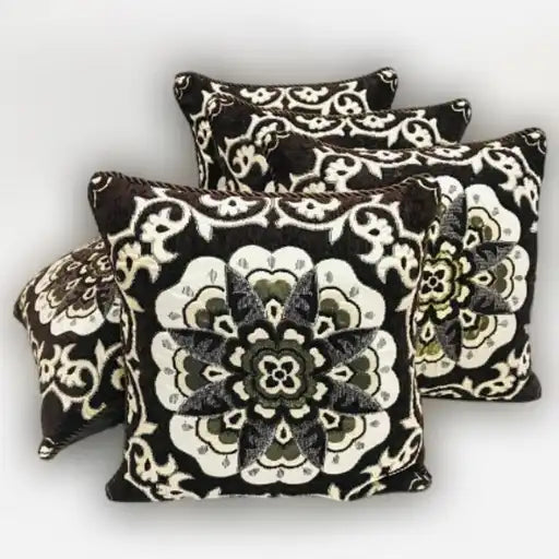 5 PCS Velvet Jacquard Cushion Covers Set