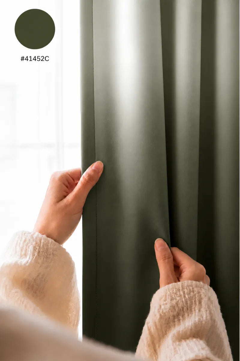 Olive Green (#414520) Dip-Dye Ombre Velvet Curtains – Set of 2 Panels