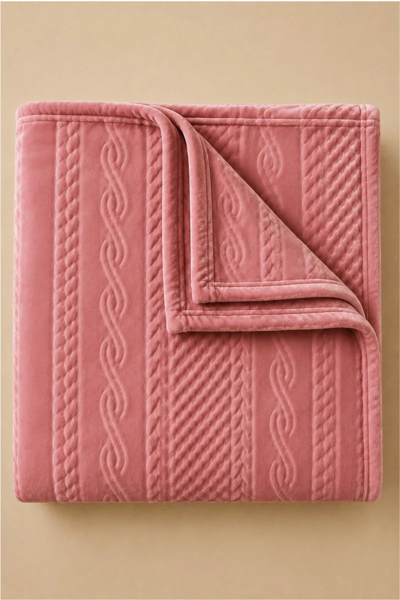 Light Pink Embossed Blanket