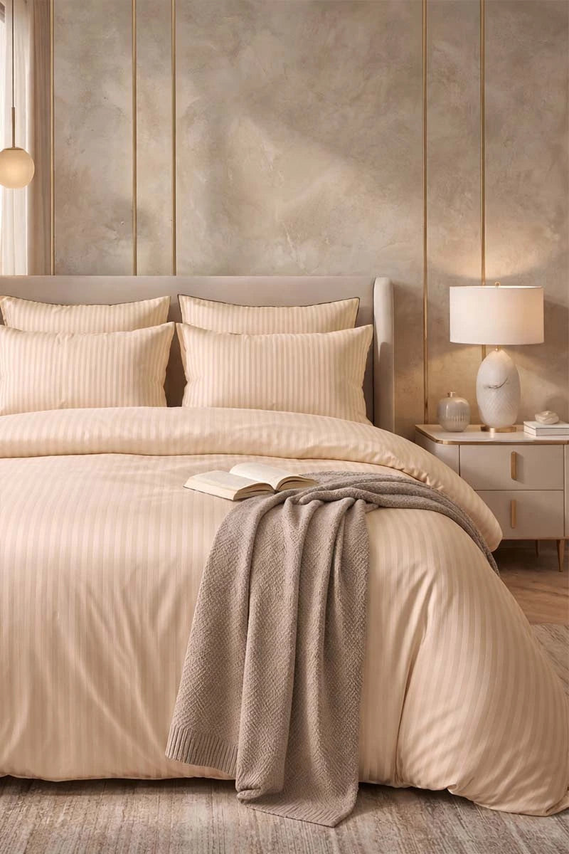 Light Beige Quilt Cover Set (6PCS - King Size)