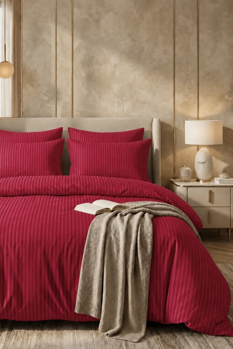 Scarlet Satin Quilt Cover Set (6PCS - King Size)