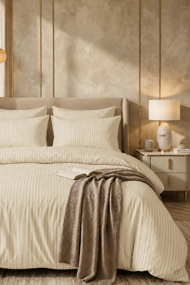 Ivory Cream Quilt Cover Set (6PCS - King Size)