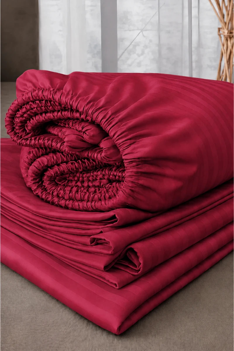 Scarlet Satin Quilt Cover Set (6PCS - King Size)