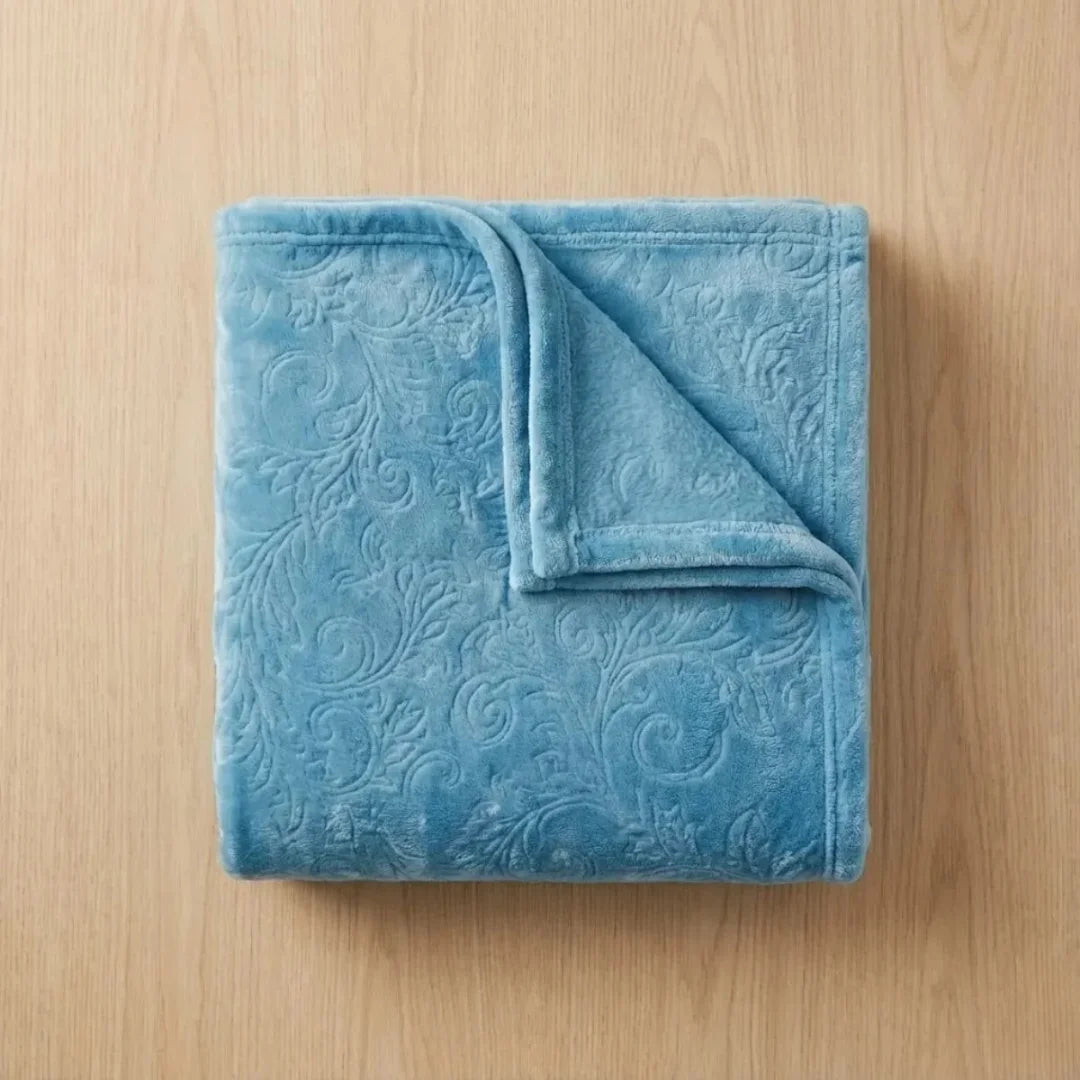 Ocean Blue Embossed Blanket