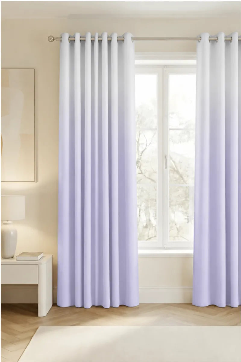 Pastel Lavender (#C7C0f0) Dip-Dye Ombre Velvet Curtains – Set of 2 Panels