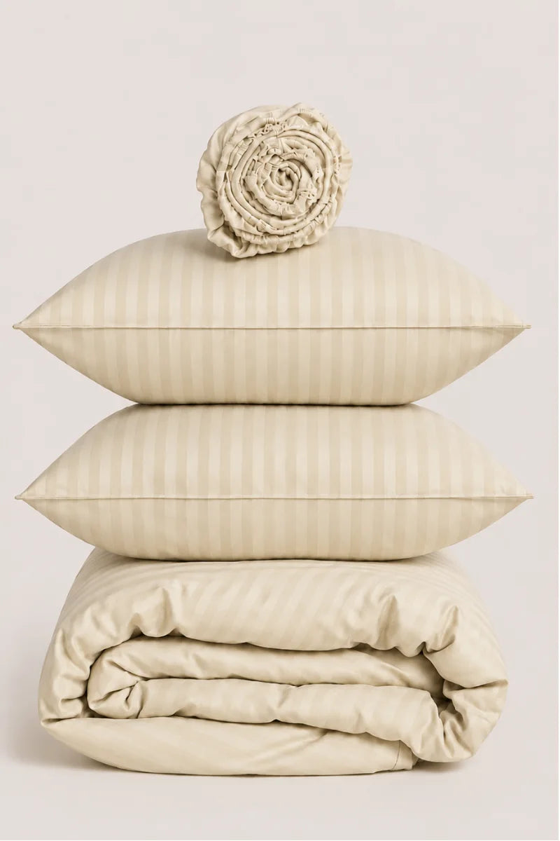 Ivory Cream Quilt Cover Set (6PCS - King Size)