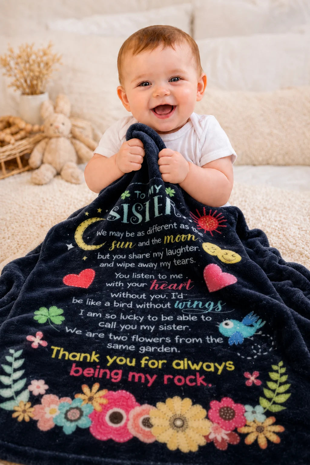 Kids Lightweight Fleece Blanket – Colorful Design – Size (38" x 28")