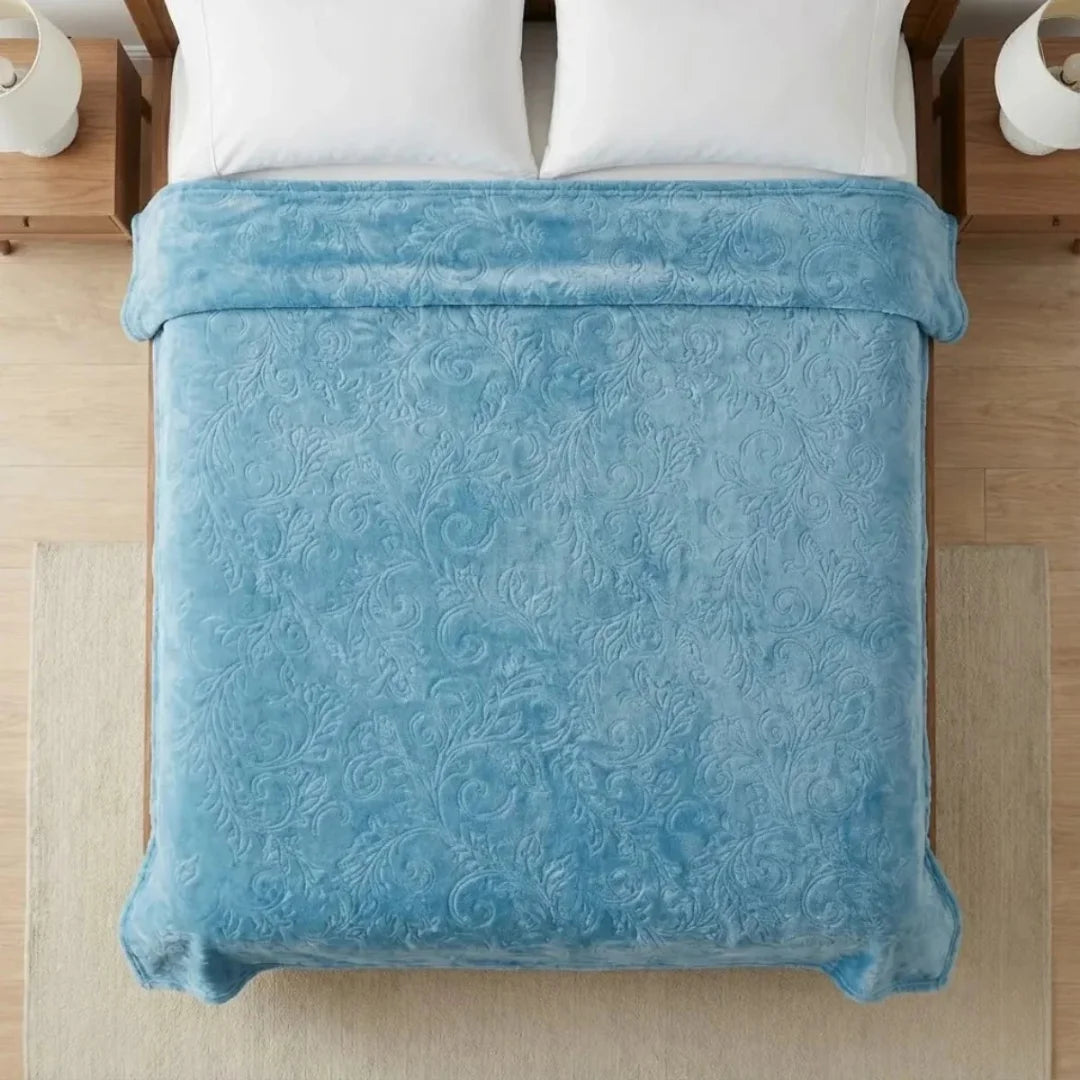 Ocean Blue Embossed Blanket