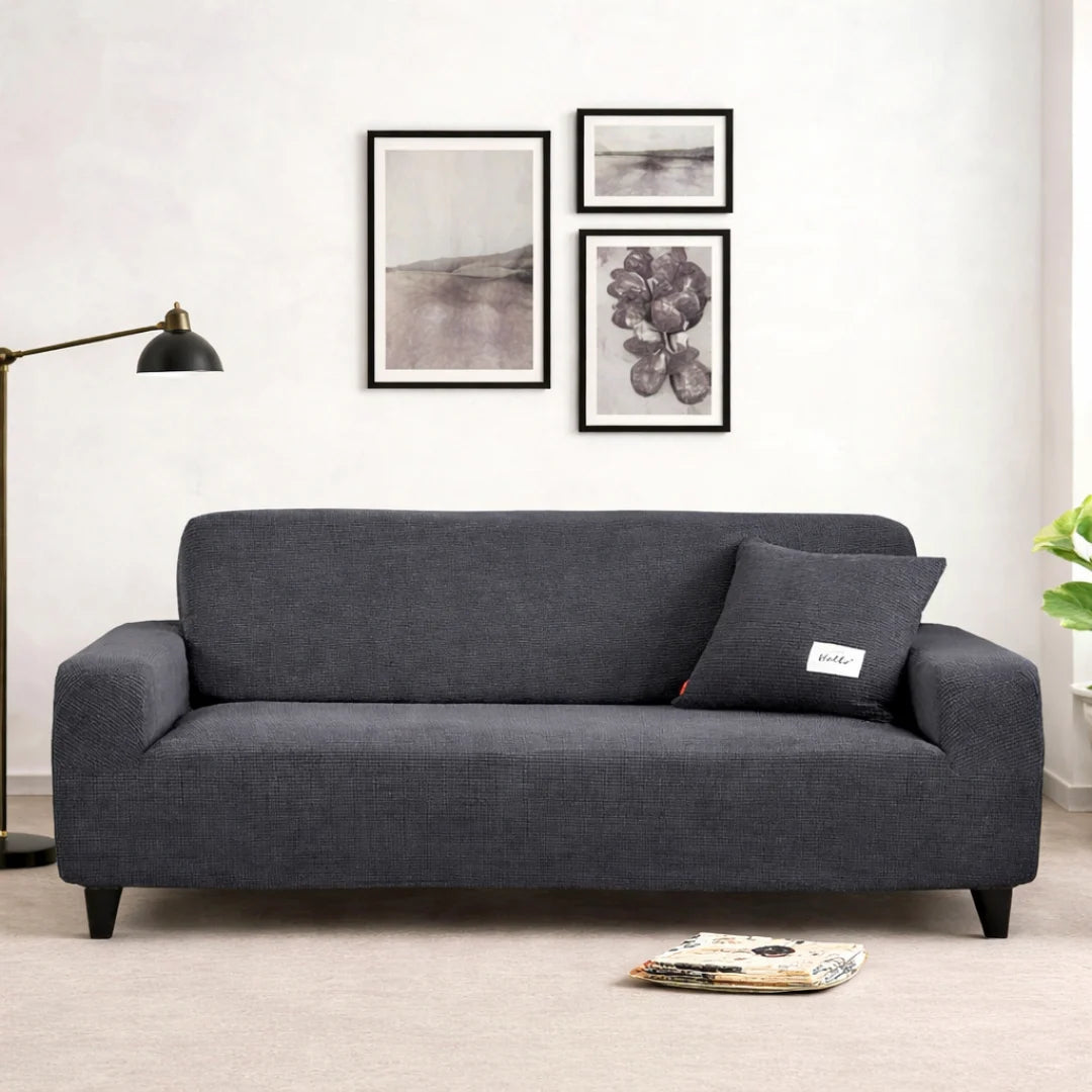 Perfect Fit Micro Mesh Sofa Cover (Dark Gray Color)